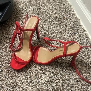 Fashion Nova Red Strappy Heels